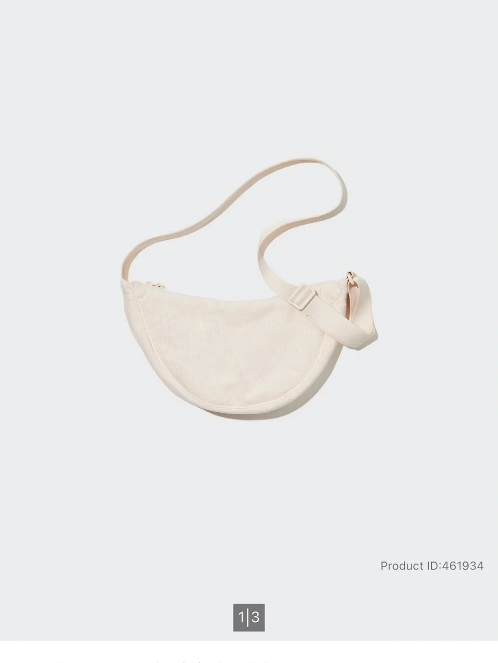 Uniqlo round mini Shoulder Bag in Off-White corduroy